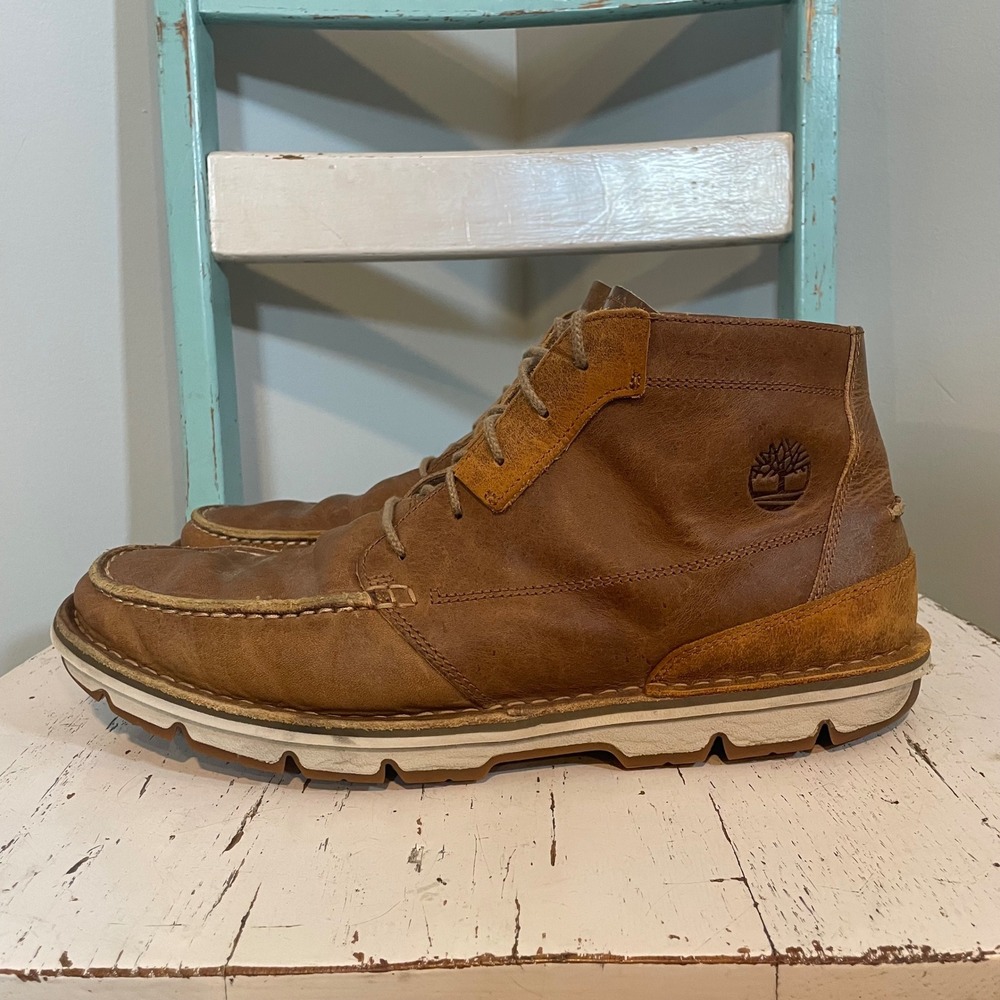 Timberland Coltin Boots Mid Top Brown Size 12‎ Leather A1AHU Chukka Sensorflex